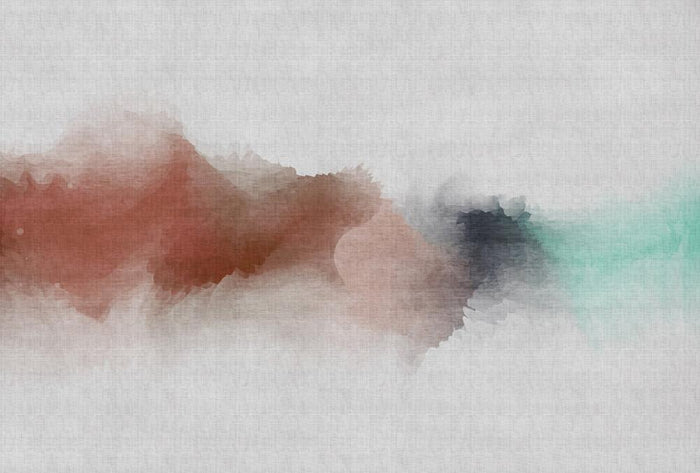 Daydream Cloud  - Orange/Green - Custom Sized Wallpaper Mural (per m2)