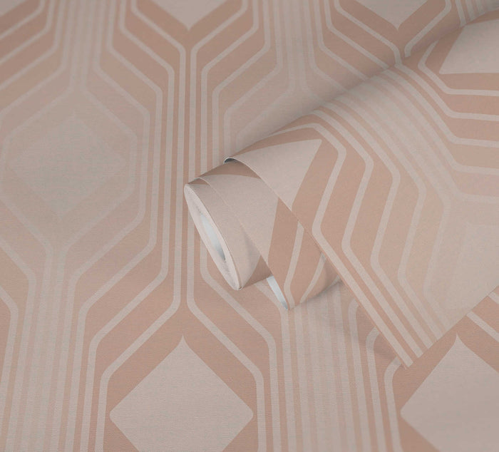 Deco Retro Wallpaper - Beige