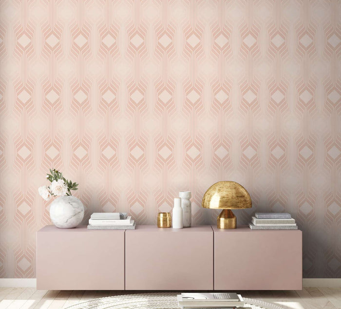Deco Retro Wallpaper - Beige