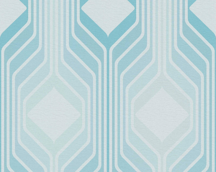 Deco Retro Wallpaper - Blue