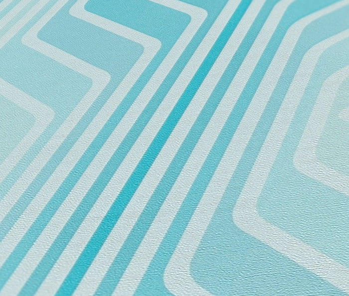 Deco Retro Wallpaper - Blue