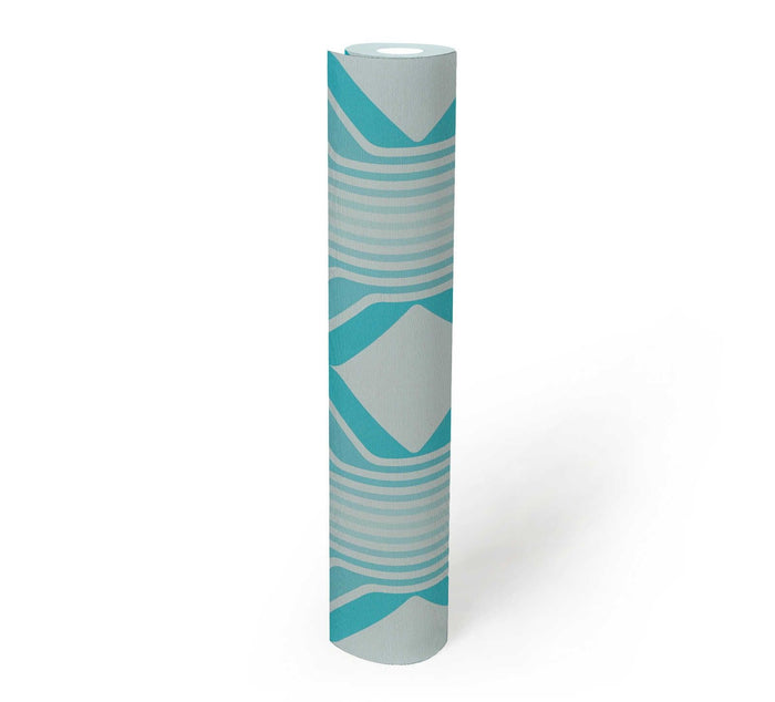 Deco Retro Wallpaper - Blue