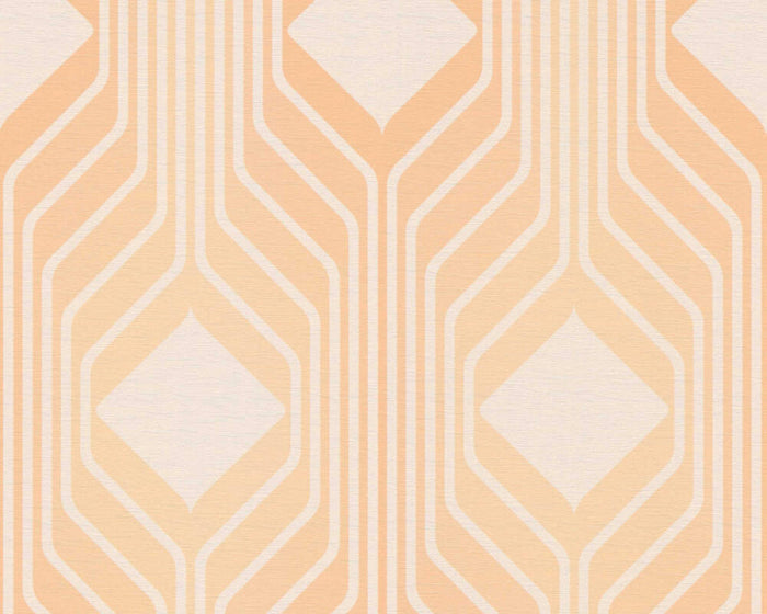 Deco Retro Wallpaper - Orange