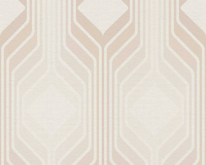 Deco Retro Wallpaper - Pearl White