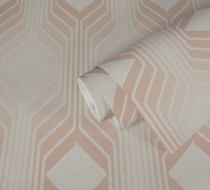Deco Retro Wallpaper - Pearl White