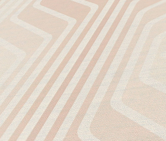 Deco Retro Wallpaper - Pearl White