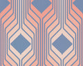 Deco Retro Wallpaper - Red/Blue