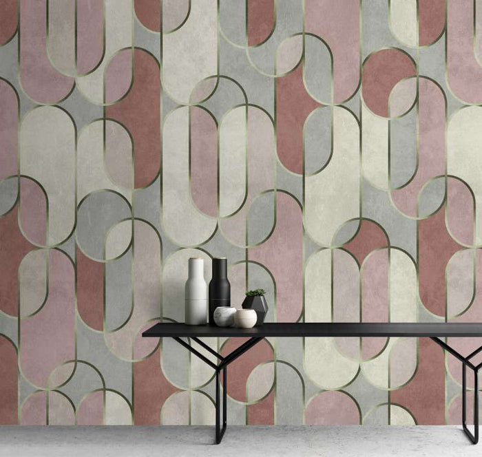 Decovale Ovals  - Blush - Custom Sized Wallpaper Mural (per m2)