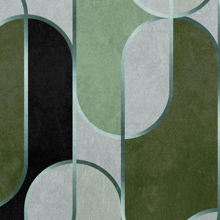 Decovale Ovals  - Green - Custom Sized Wallpaper Mural (per m2)