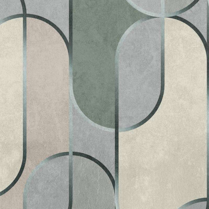 Decovale Ovals  - Grey - Custom Sized Wallpaper Mural (per m2)