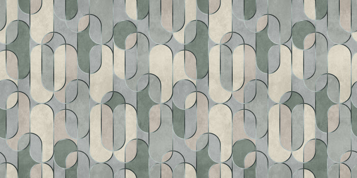 Decovale Ovals  - Grey - Custom Sized Wallpaper Mural (per m2)