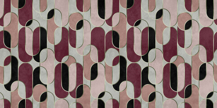 Decovale Ovals  - Pink - Custom Sized Wallpaper Mural (per m2)