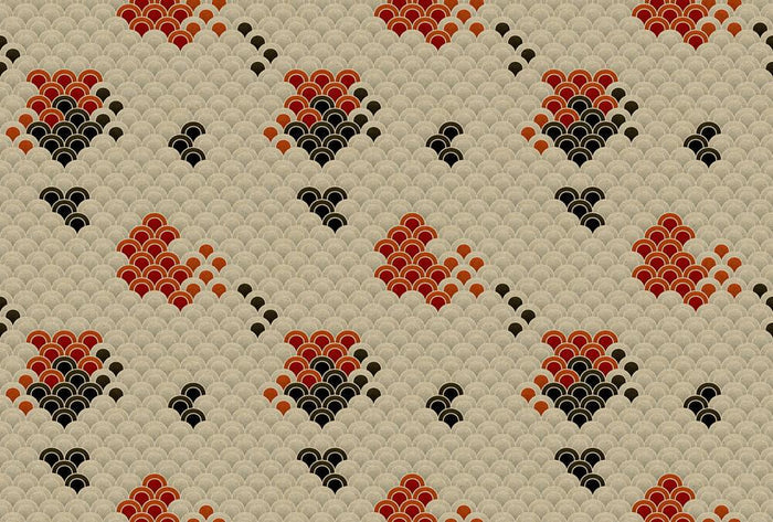 Digital Koi  - Koi 1 - Custom Sized Wallpaper Mural (per m2) - Neutral/Red