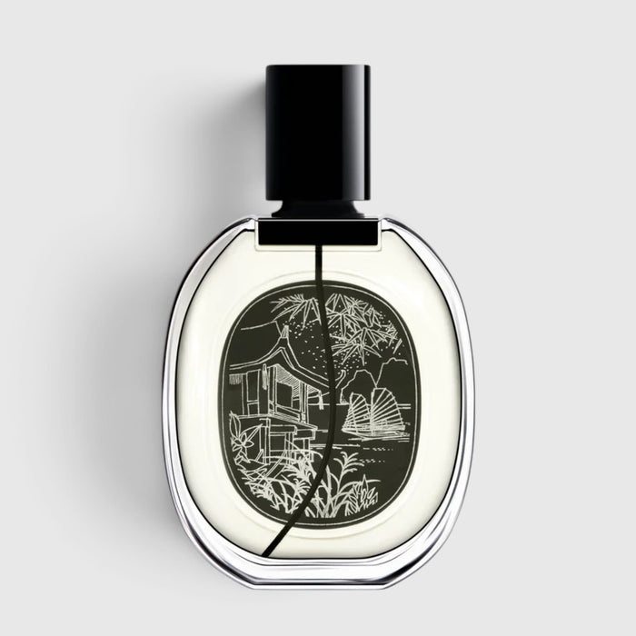 Shop Rescue Spa Do Son Eau de Parfum in a clear glass bottle with a black cap and an illustrated label of a pagoda.