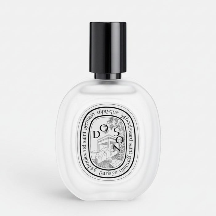 Shop Rescue Spa Do Son Hair Mist in a clear glass bottle with a black cap, featuring a white floral tuberose scent.