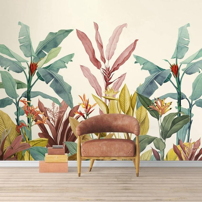 Dreamy Banana Leaf Mural