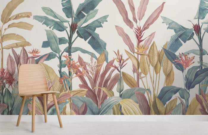 Dreamy Banana Leaf Mural