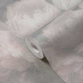 Dreamy Rose Wallpaper - Soft Grey- Discontinuing