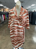 Dress Casual Short By Pistola In Orange & Tan, Size:S