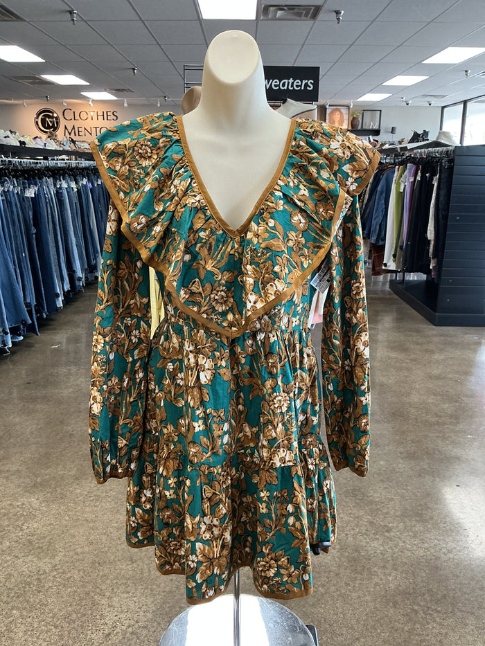 Dress Casual Short By Sugar Lips In Brown & Green, Size:S