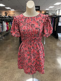 Dress Casual Short By Topshop In Black & Red, Size:2