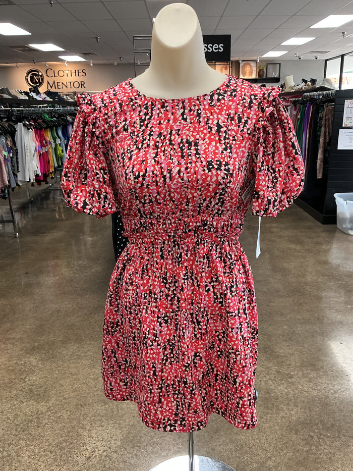 Dress Casual Short By Topshop In Black & Red, Size:2