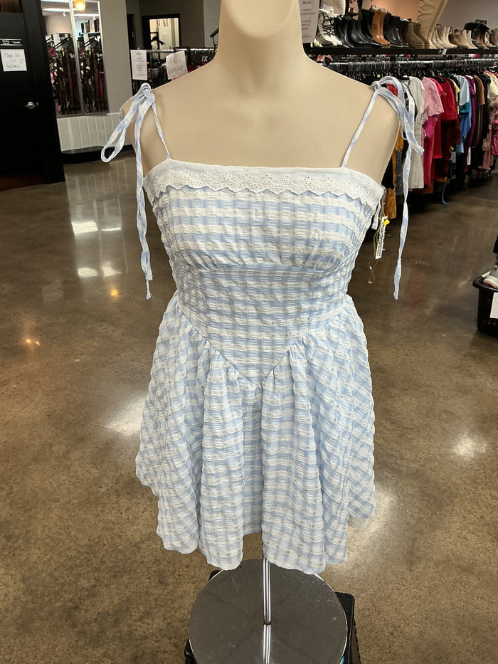 Dress Casual Short By Trixxi In Blue & White, Size:S