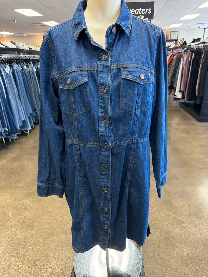 Dress Designer By Frye In Blue Denim, Size:L