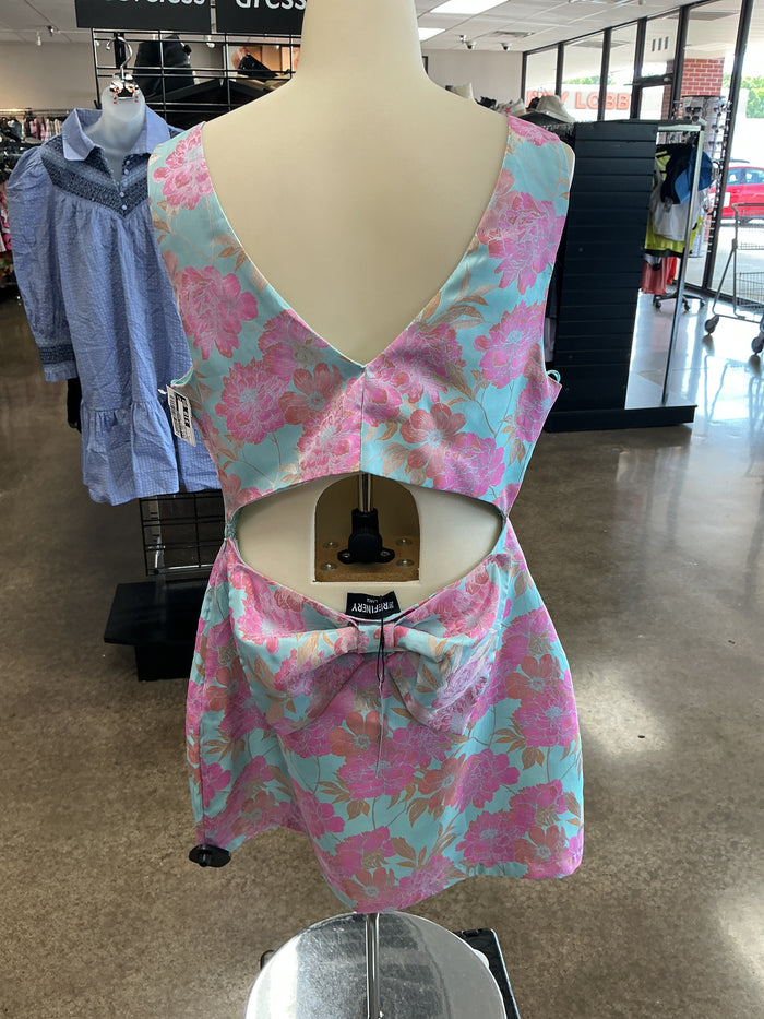 Dress Party Short By Clothes Mentor In Blue & Pink, Size:L