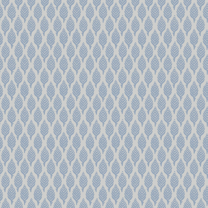 Dun Diamond Leaves Wallpaper - Blue