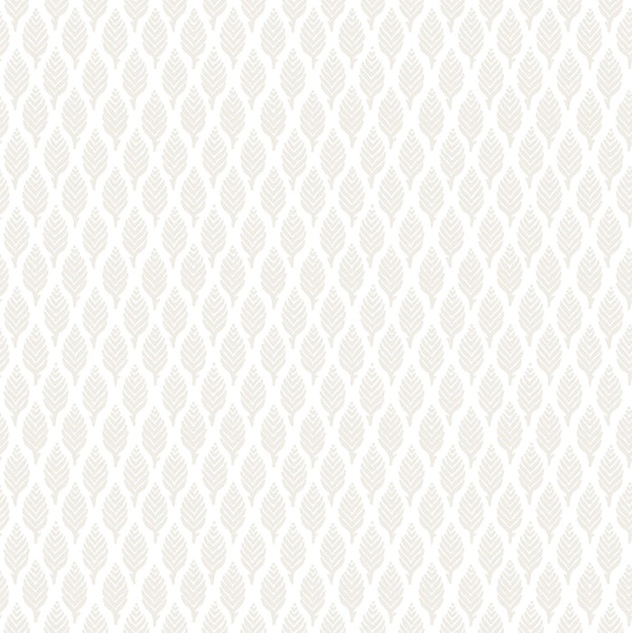Dun Diamond Leaves Wallpaper - White