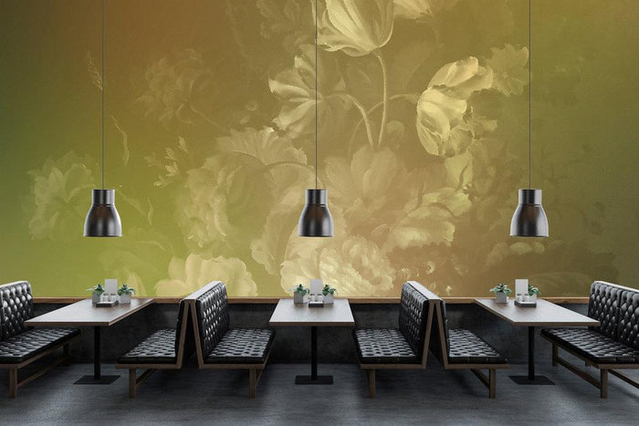 Dutch Pastel Mural - Yellow - Custom Sized Wallpaper Mural (per m2)