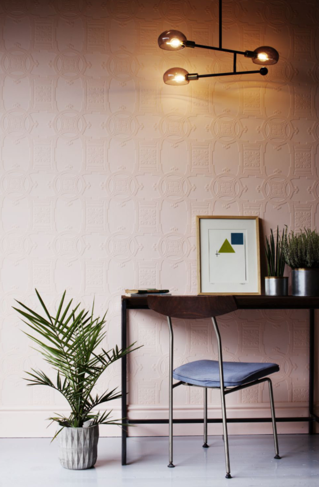 Victorian Anaglypta - Painted Blush Pink