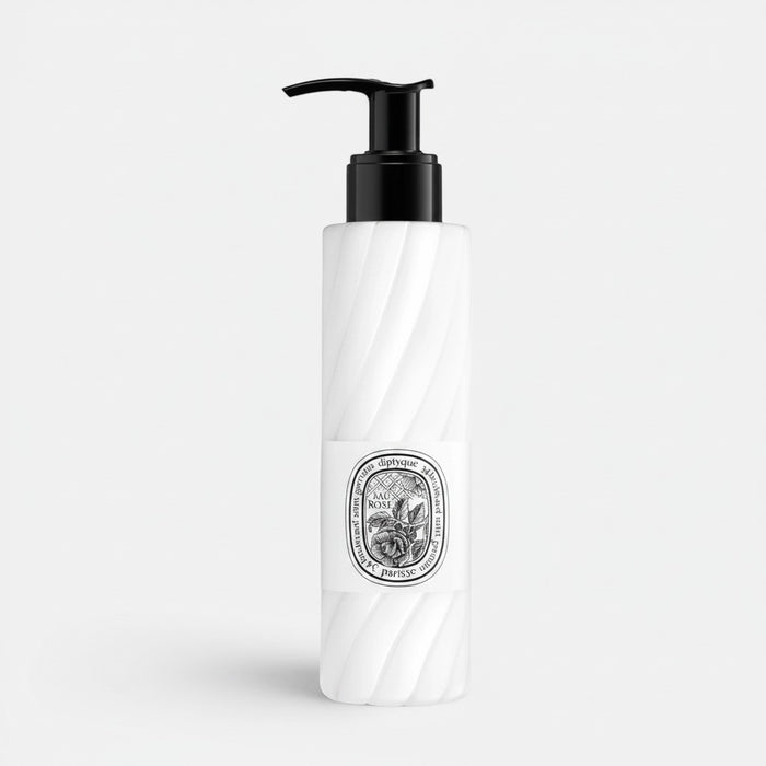 Shop Rescue Spa Eau Rose hand and body lotion in a white 200ml pump bottle with a black dispenser