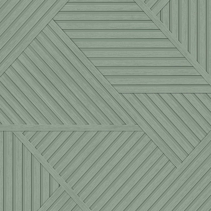 Elba Geometric Wood Panel Wallpaper – Sage - Last Roll