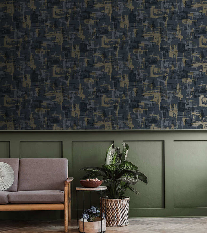 Eleanora Geo Wallpaper - Navy