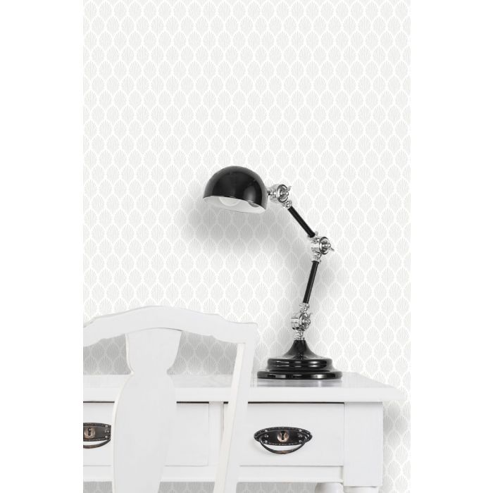 Elsa Historical Wallpaper - White/Silver - Discontinuing