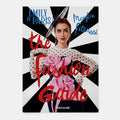 Shop Rescue Spa Emily in Paris: The Fashion Guide book cover featuring Lily Collins in a black dress with pink roses and polka dot sleeves.