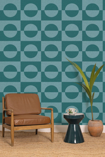 Etendu Wallpaper - Bleu Canard