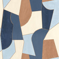 Etoffe Wallpaper - Bleu Camel Or