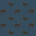 Evesham Deer Wallpaper - Indigo