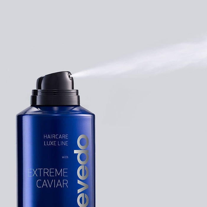 Shop Rescue Spa Extreme Caviar medium hold hairspray in a blue bottle spraying a fine mist
