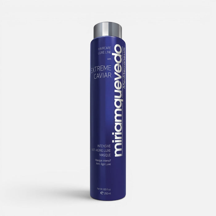 Shop Rescue Spa Miriam Quevedo Extreme Caviar Intensive Anti-Aging Luxe Masque in a tall blue 250mL bottle