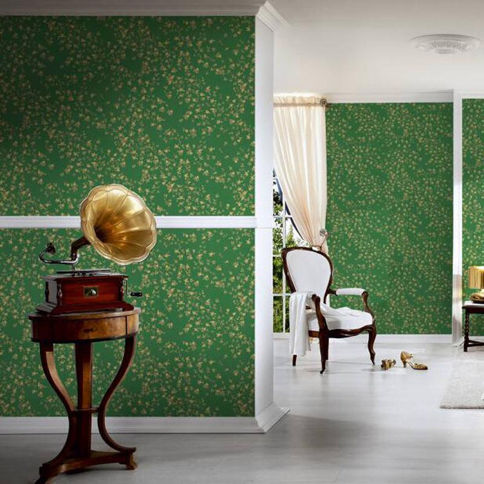 Versace Fall Wallpaper - Green/Gold/Yellow