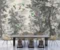 Fancy Forest Birds - Custom Sized Wallpaper Mural (per m2)