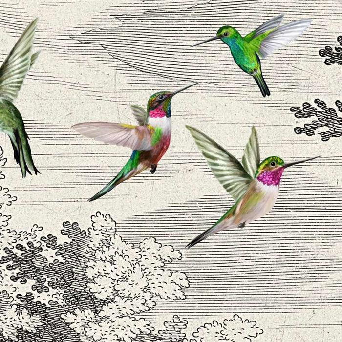 Fancy Forest Birds - Custom Sized Wallpaper Mural (per m2)