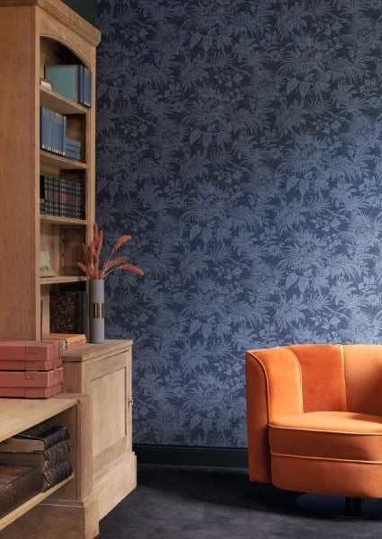 Fern Vinyl Wallpaper - Indigo - Discontinuing