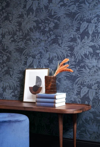 Fern Vinyl Wallpaper - Indigo - Discontinuing