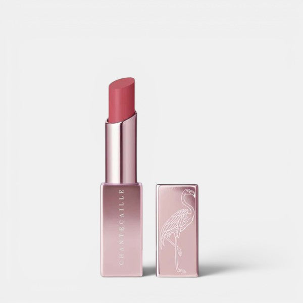 Shop Rescue Spa Flamingo Lip Chic lipstick in Guava, a vibrant coral shade with a glossy finish and flamingo engraving on the cap.