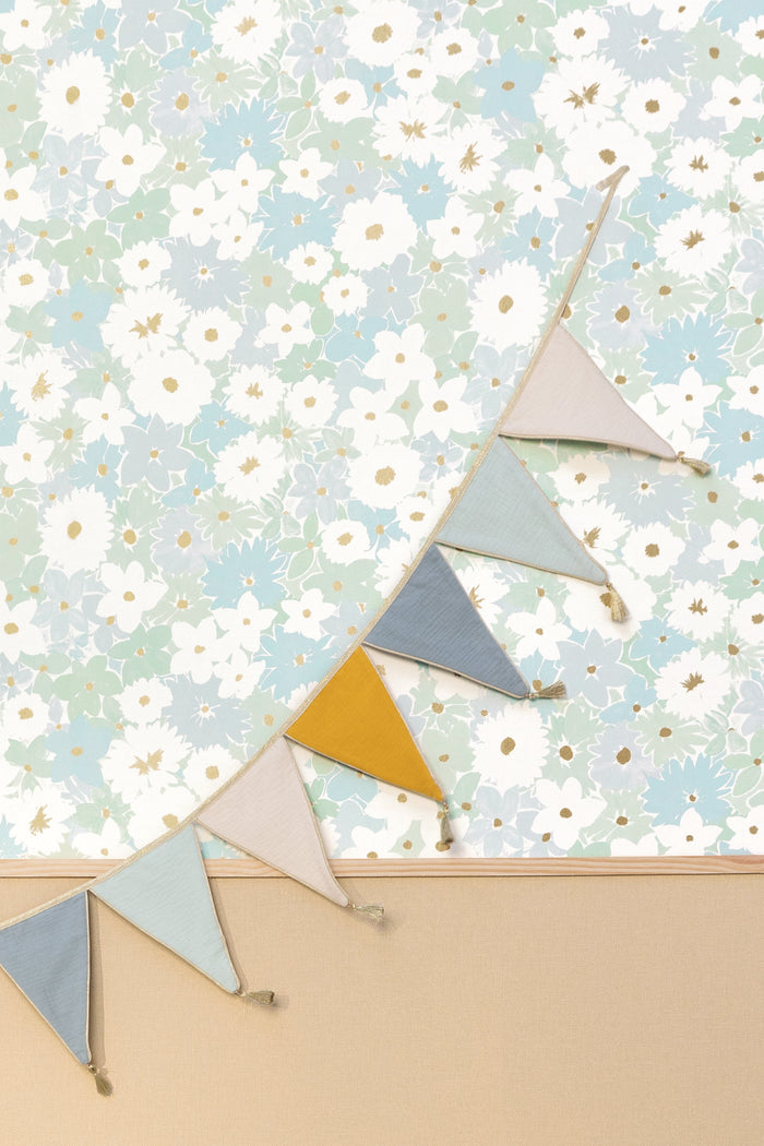 Flora Power Wallpaper - Bleu
